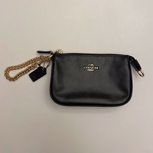 Coach Black Leather Wristlet